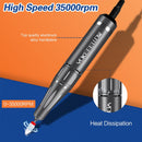 35000 RPM Nagelbohrmaschine Wiederaufladbare tragbare elektrische Nagelpoliermaschine mit Fräser Nagelwerkzeuge für die Maniküre