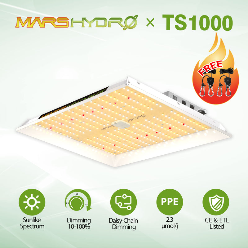 MarsHydro TS 1000W Dimmable Led Grow Light Full Spectrum Indoor Plant Hydroponic System with Grow Tent  Led Lamp quantum board