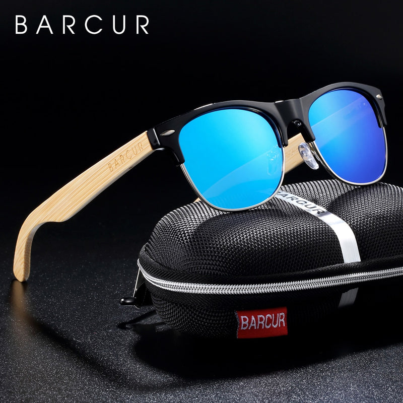 BARCUR Brand Bamboo Polarized Sunglasses Wood Sun Glasses Men Women UV400 Protection lentes de sol hombre