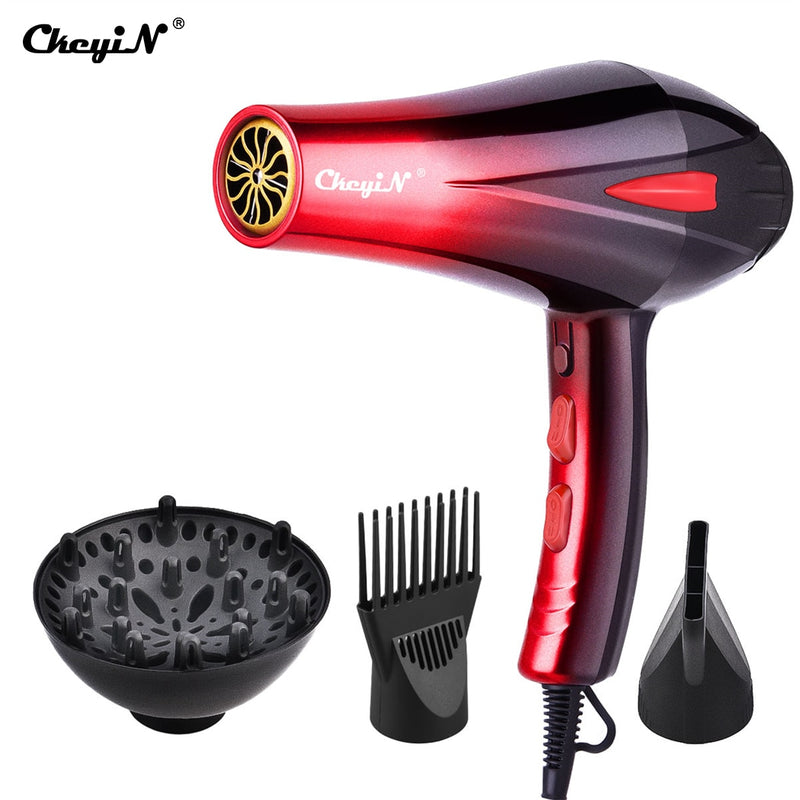 CkeyiN 4000W Professional Powerful Hair Dryer Fast Styling Blow Dryer Hot Cold Adjustment Air Dryer Nozzle Barber Salon Tools