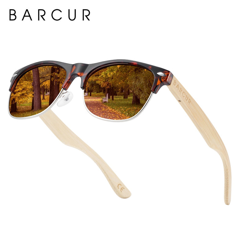 BARCUR Brand Bamboo Polarized Sunglasses Wood Sun Glasses Men Women UV400 Protection lentes de sol hombre