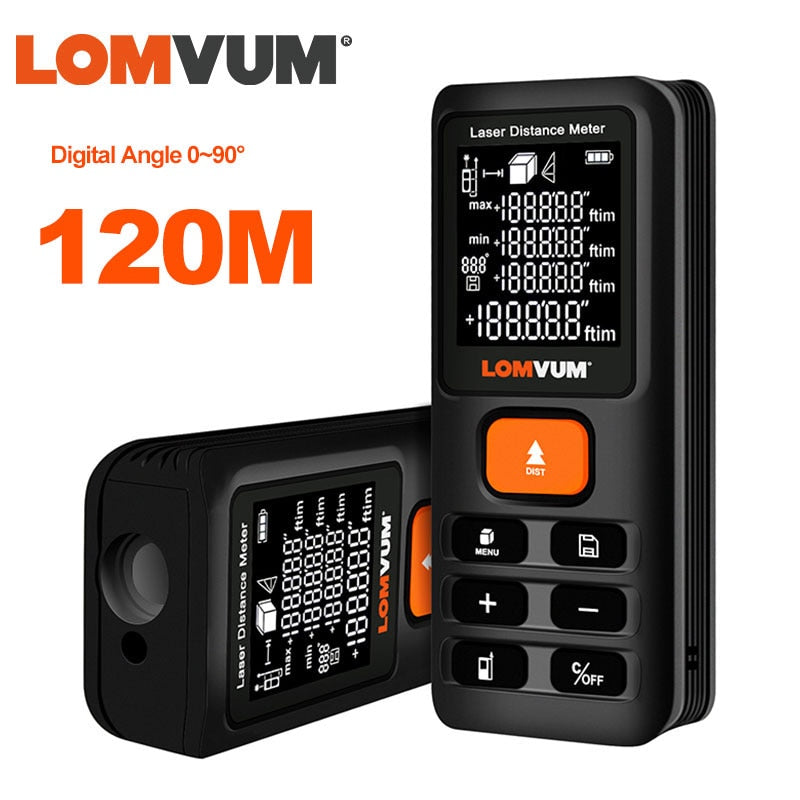 LOMVUM 40m 120m Trena Cinta métrica Láser Regla Telémetros Medidor de distancia digital Medidor Telémetro Lazer Metreler 100m