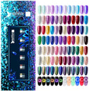 Beautilux Gel-Nagellack-Set Platinum Glitter Bling Gloss Holographic Mermaid Semi Permanent Nails Gels Lack Nagellack