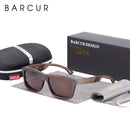 BARCUR Quadratische Sonnenbrille Bambus Damen Braun Holz Sonnenbrille Herren Polarisiert Vintage oculos de sol lunette de soleil femme