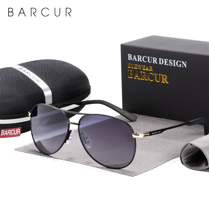 BARCUR Herren Gradient Damen Sonnenbrille Polarisierte Sonnenbrille für Herren Pilot Gafas Oculos De Sol Masculino