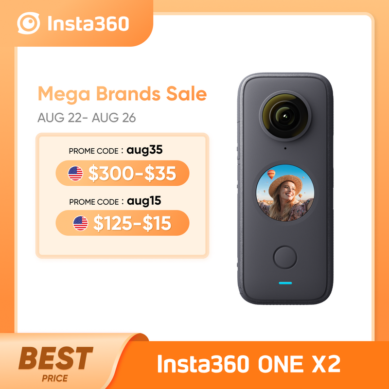 Insta360 ONE X2 wasserdichte Action-Kamera-Stabilisierung, Touchscreen, KI-Bearbeitung, Live-Streaming