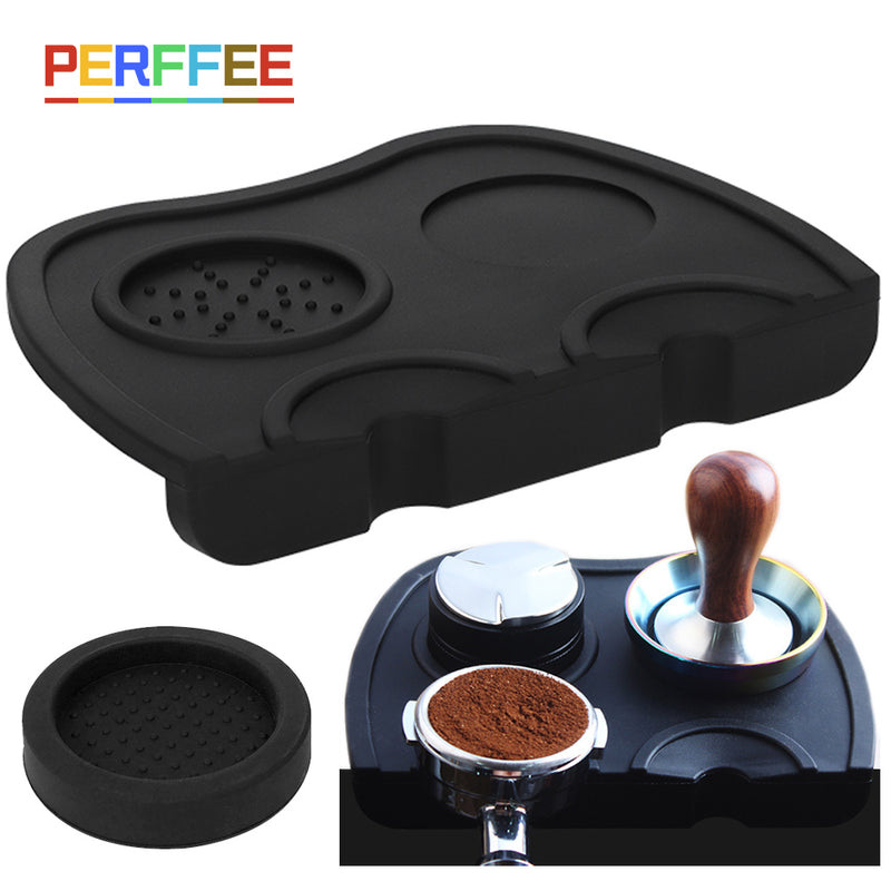 Espresso-Kaffee-Tamper-Matte, geriffelte Kaffee-Manipulations-Eckmatte, rutschfeste, lebensmittelechte Silikonkautschuk-Kaffeegeschirr-Tamp-Matte