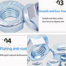 Serie de tuercas con cara de brida