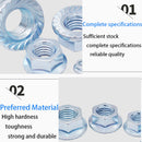 Serie de tuercas con cara de brida