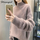 Dicker Winterpullover Damen Warmer Weißer Rollkragenpullover Flauschiger Damenpullover Winter Pull Pullover Für Damen Strickpullover Damen 2021