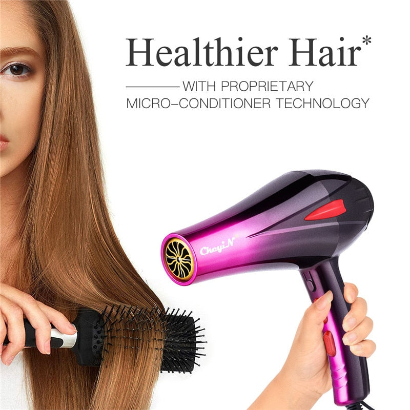 CkeyiN 4000W Professional Powerful Hair Dryer Fast Styling Blow Dryer Hot Cold Adjustment Air Dryer Nozzle Barber Salon Tools