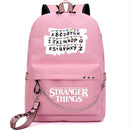 New Stranger Things Rucksack HELLFIRE Multifunktions-USB-Lade-Reise-Segeltuch-Studenten-Rucksack für Teenager Jungen Mädchen Schultasche