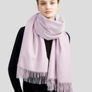 100% Wolle Schal Frauen Verdickung Kaschmir Winter Narben Tücher Mode Weibliche Pashmina Schals Übergroß Warmhalten Warps 300g