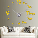3D DIY Large Wall Clock Modern Design Silent Wall Sticker Clock Acrylic Mirror Self adhesive Wall Clocks Living Room Home Decor