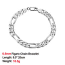 Effie Queen Italien Echt 925 Silber Diamantschliff Figaro Kette Halskette 5mm breit 40-60cm lang Frau Mann Halskette Schmuck Geschenk SC34