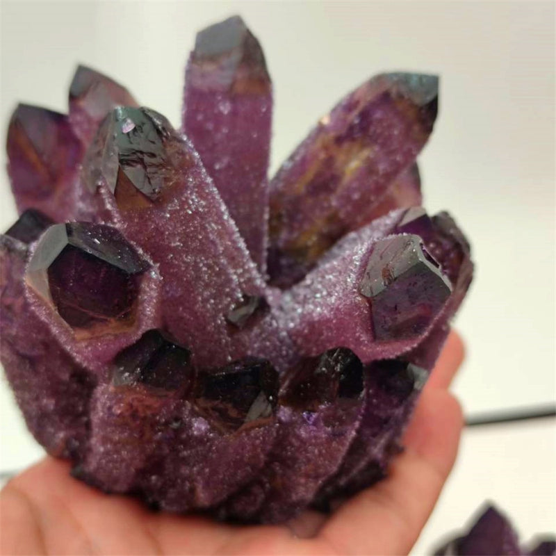 300-800g Natural purple ghost quartz crystal cluster healing crystals raw gemstone specimen for home&office decoration Synthetic