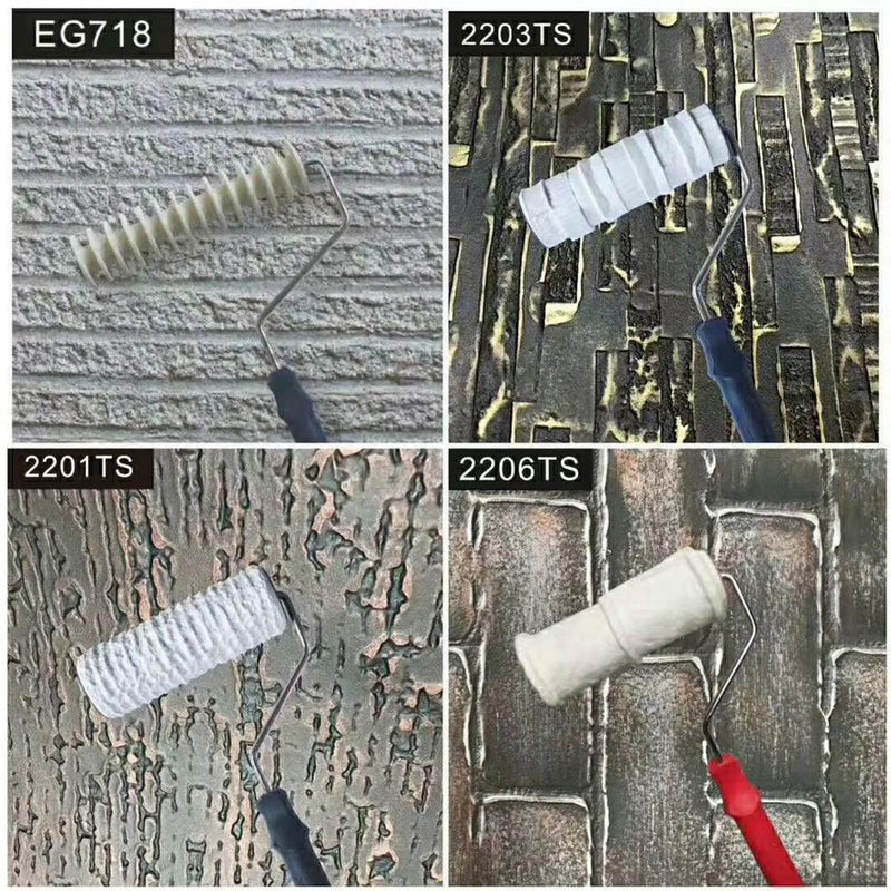 2pcs Paint Roller Decorative Patterned Wall Painting Tools Rubber Protection Stamp Polyurethane Textured Pottery Wheel