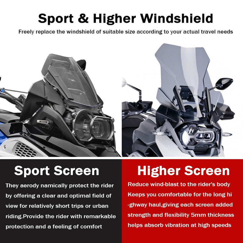 Parabrisas para BMW R1200GS R1250GS Adventure 2013-2021 2022 R1200 GS R1250 motocicleta deporte parabrisas Deflector de viento Protector