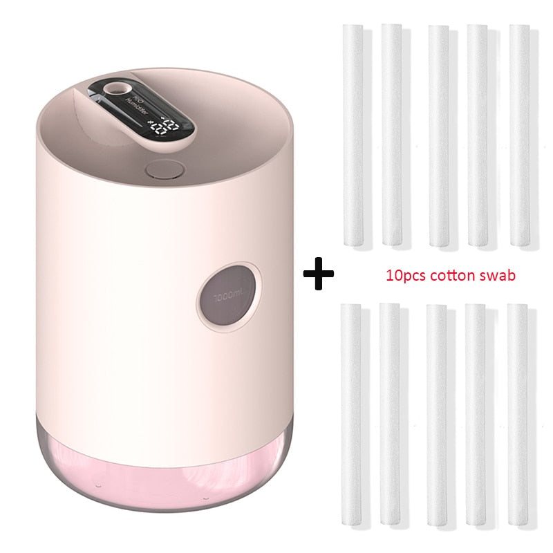 1L Luftbefeuchter USB Ultraschall Cool Mist Maker Aroma Diffusor 3000mAh Batterie Aromatherapy Humidificador Diffusor für ätherische Öle