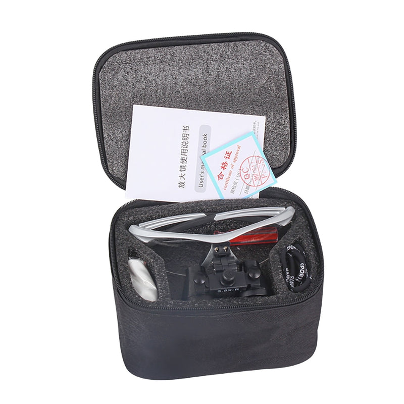 Azdent 3.5X Magnification Binocular Dental Loupe Surgical Magnifier With Headlight LED Light Medical Operation Loupe Lamp