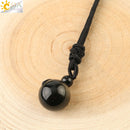 CSJA Natursteine ​​Halsketten &amp; Anhänger Lucky Obsidian Lapis Tigerauge geflochtene Seilkette Frau Männer Vintage-Schmuck Geschenke S463