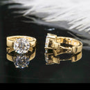 D Farbe 2,0 ctw 6,5 mm rund Moissanite Verlobungsohrring Creolen Ohrring aus massivem echtem 18 Karat Gelbgold mit ausgezeichnetem Schnitt für Frauen