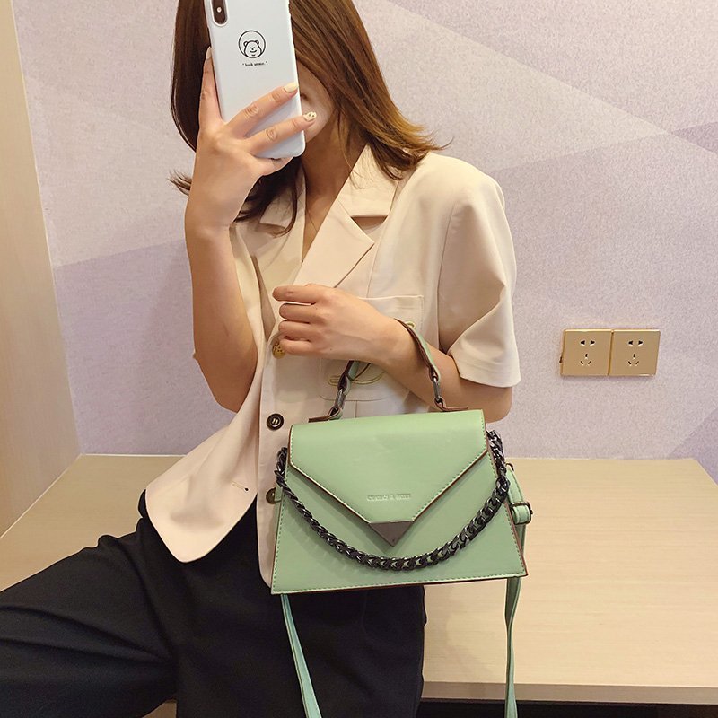 New Solid Leather Crossbody Bags For Women 2021 New Chain Luxury Design Handbags Ladies Messenger Shoulder bags Female Purses