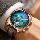 2022AILANG berühmte Markenuhr Montre Automatique Luxe Chronograph Square Large Dial Watch Hollow Wasserdichte Herrenmodeuhren