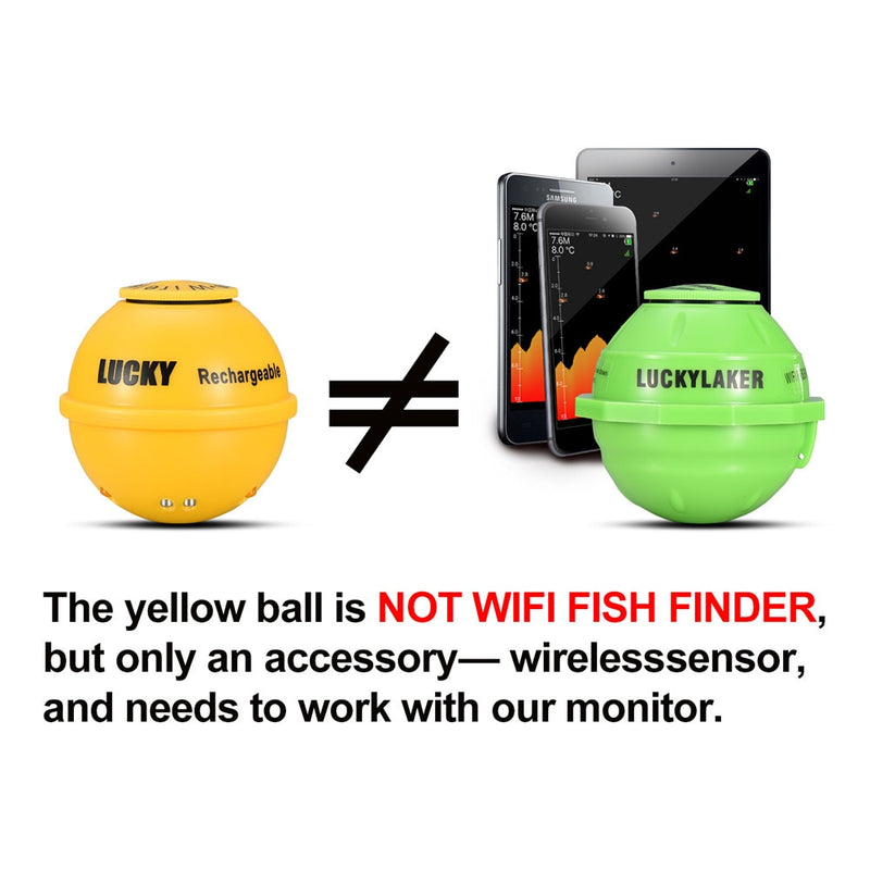 LUCKY FF1108-1CWLA Rechargeable Wireless Sonar for Fishing 45M Water Depth Echo Sounder Fishing Finder Portable Fish Finder