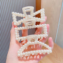 Imitationsperlen Acryl Haarkrallen Clip für Frauen Geometrisches Kreuz Quadratische Haarnadel Make-up Haarstyling Haarspangen Haarschmuck