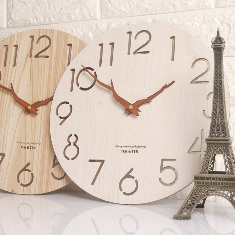 Wooden 3D Wall Clock Modern Design Nordic Children&