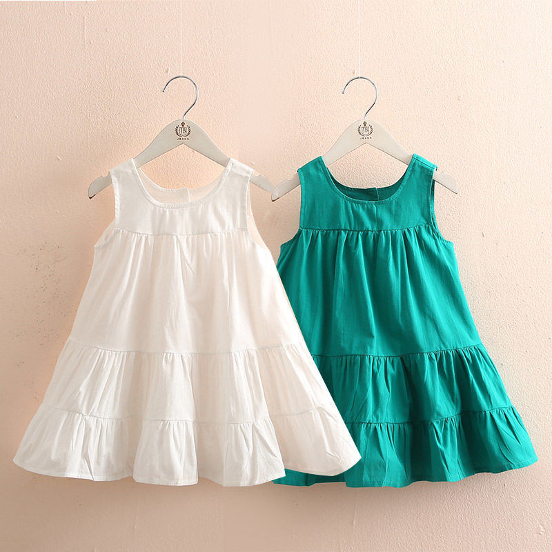 Vidmid New Kids Cotton Dresses For Girls Short Sleeve Dress Party Summer Brief Dress Rainbow 2-10 Years Children Clothing P494