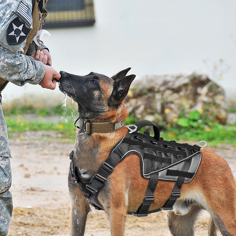 Military Tactical Dog Harness Nylon Reflective Working Dog Harness Adjustable Training For Medium Large Dogs German Shepherd