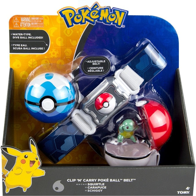 TOMY Pokemon Genuine  Elf Ball Belt Pikachu Pokeball Pocket Monster Variant ModelToy Set cosplay Action Figure Model Kids Toy