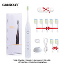 CANDOR CD-5168 Elektrische Schallzahnbürste Wiederaufladbare Zahnbürste IPX8 Wasserdichtes 15-Modus-USB-Ladegerät Ersatzköpfe Set