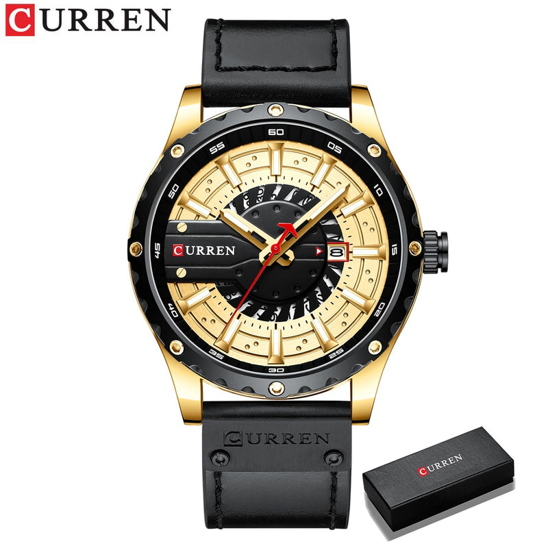 CURREN Uhren Top-Marke Mode Leder Armbanduhr Casual Quarz Herrenuhr New Chic Leuchtzeiger Uhr