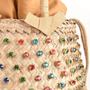 Artmomo Woven Crystal Embellished Tote Bag Rainbow Bucket Bag Damen Umhängetaschen Beste Handtaschen 2020 Geldbörsen Diamanttaschen