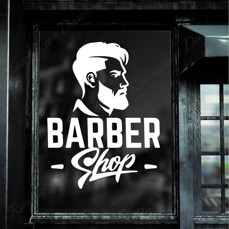 Peluquería pegatinas de pared de la tienda vinilo peluquero barbería peluquería ventana calcomanías extraíble autoadhesivo murales papel tapiz 4549