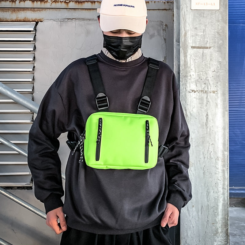 Mode Chest Rig Tasche für Männer Gürteltasche Hip Hop Streetwear funktionelle taktische Brust Handytaschen männliche lässige Bauchtasche