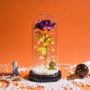 Weihnachtsgeschenk Schönheit und das Biest Konservierte Rosen im Glas Galaxy Rose Blume LED-Licht Kunstblume Geschenk für Frauen Mädchen