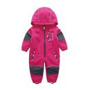 HONEYKING Softshell-Overalls für Kinder plus Samt-Strampler Winddichter Regenfester Overall Wasserdichter Overall Warmer Kinder-Overall