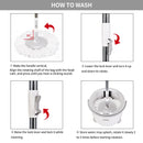 Yocada 360 Spin verstellbarer Bodenwischer mit Reinigungseimer 2 Mikrofaser-Pads verlängerter Griff für Hartholz-Reinigungswerkzeuge