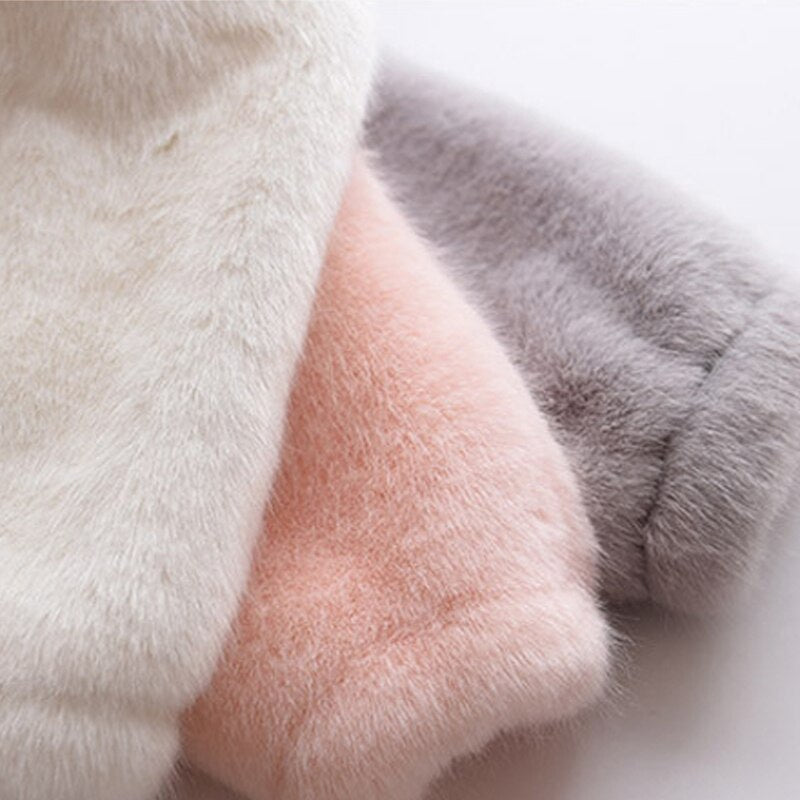 Rabbit imitation fur winter grass mink faux fur coat ladies artificial fur hooded soft plus size 2021 women's jacket red,4XL,5xl