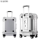 KLQDZMS 20"24"29inch aluminum frame rolling luggage spinner on wheel men women carry on travel suitcase trolley bag
