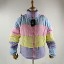 Winter verdicken Regenbogen Kontrast Frauen Daunenjacke lose gepolsterte Student Wintermantel Frauen warm College Parka weiblich