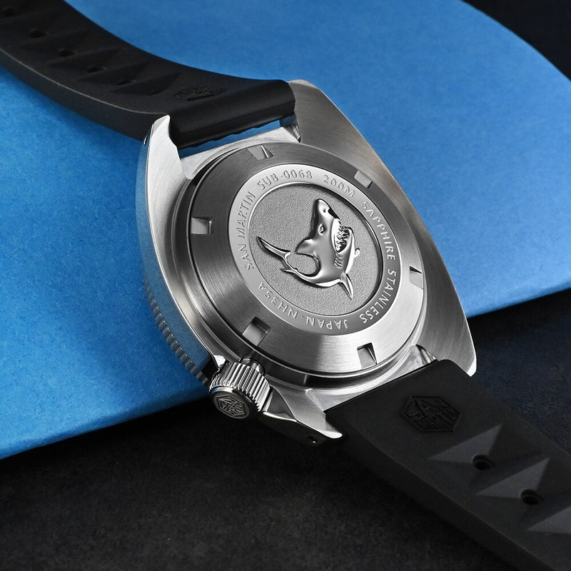 San Martin Diver 6105 Wave 3D Printing Full Luminous Kanagawa Surfing Dial NH35 Automatic Mechanical Men Watch Sapphire Date