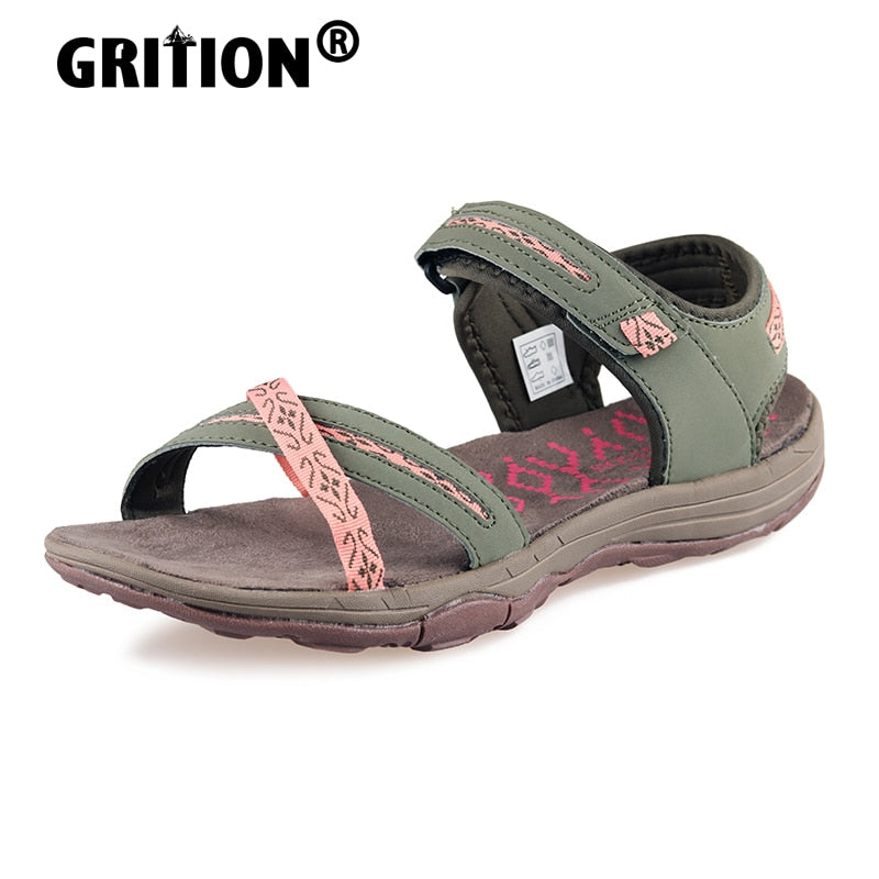 GRITION Women Sandals Summer Outdoor Flat Beach Open Toe Casual Shoes Female Walking Hiking Trekking Lightweight Fashion 2021