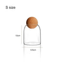 Frasco de vidrio de almacenamiento con tapa de madera, frascos de albañil de cocina con tapa, contenedor de botella de vidrio, recipiente dispensador de cereales