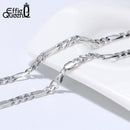 Effie Queen Italien Echt 925 Silber Diamantschliff Figaro Kette Halskette 5mm breit 40-60cm lang Frau Mann Halskette Schmuck Geschenk SC34