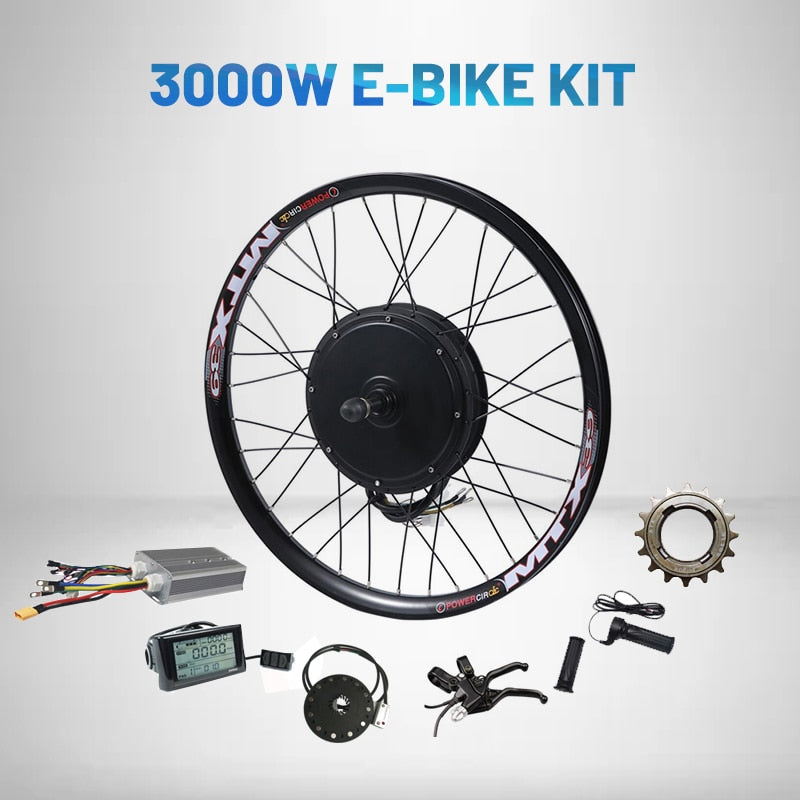 135mm Dropouts E-bike Kit 48V-72V 3000w E bike Conversion Kit 90km/h Speed 3000W Ebike Conversion Kit Rear Wheel